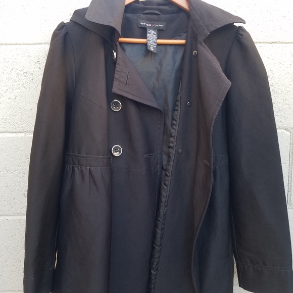 New York & Company Black Peplum Peacoat - Picture 7 of 8